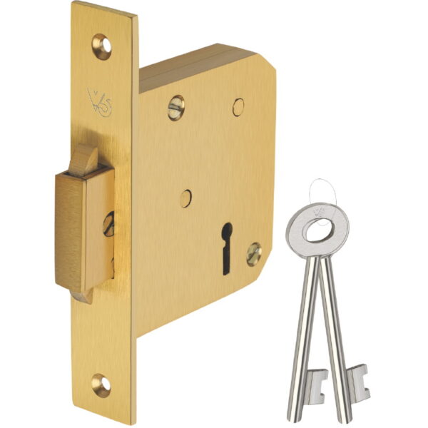 BRASS DEAD LOCK WING TYPE 6 LEVER,65 MM